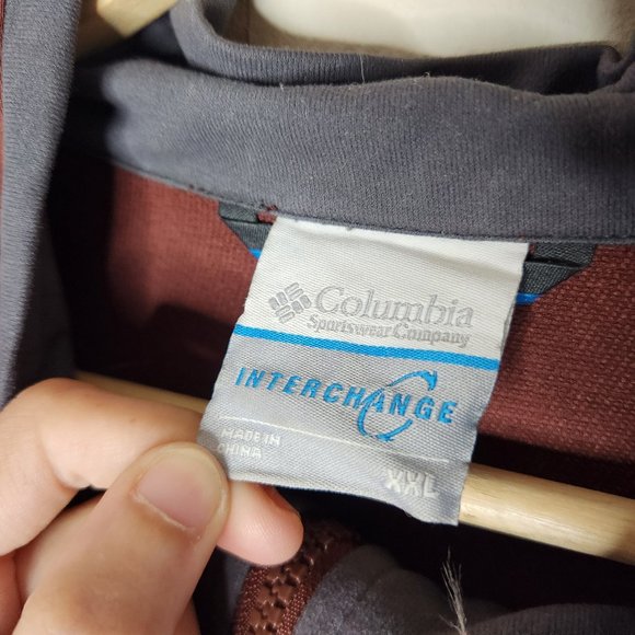 Columbia Men's XXL 2XL Red Full Zip Erudite II Interchange Jacket Outdoor Pocket - Picture 3 of 6